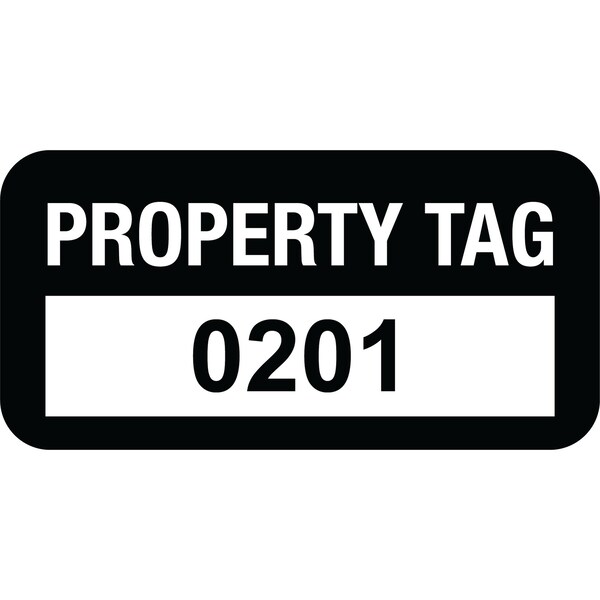 Lustre-Cal VOID Label PROPERTY TAG Black 1.50in x 0.75in Serialized 0201-0300, 100PK 253774Vo1K0201 - main